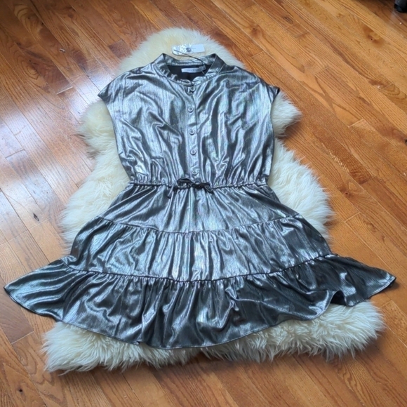 REBECCA MINKOFF ollie dress gunmetal metallic mini large - Picture 8 of 15